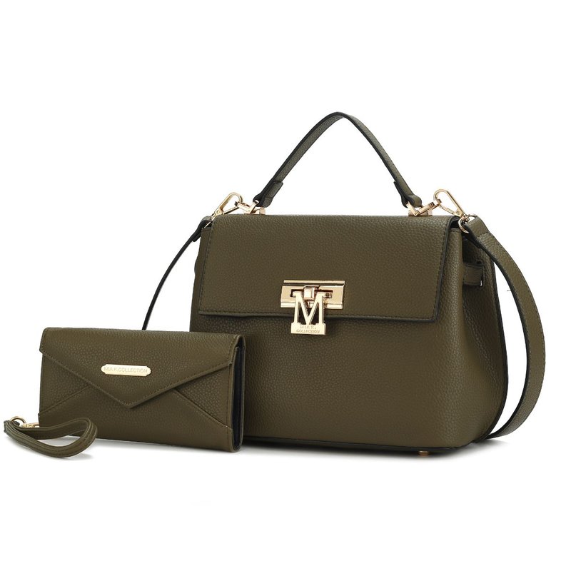 Mkf Collection By Mia K Hadley Vegan Leather Women's Satchel Bag With Wristlet Wallet In Green