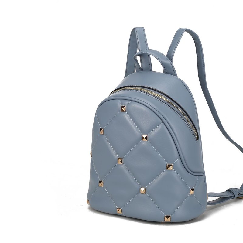 Mkf Collection By Mia K Hayden Quilted Vegan Leather With Studs Women's Backpack In Blue