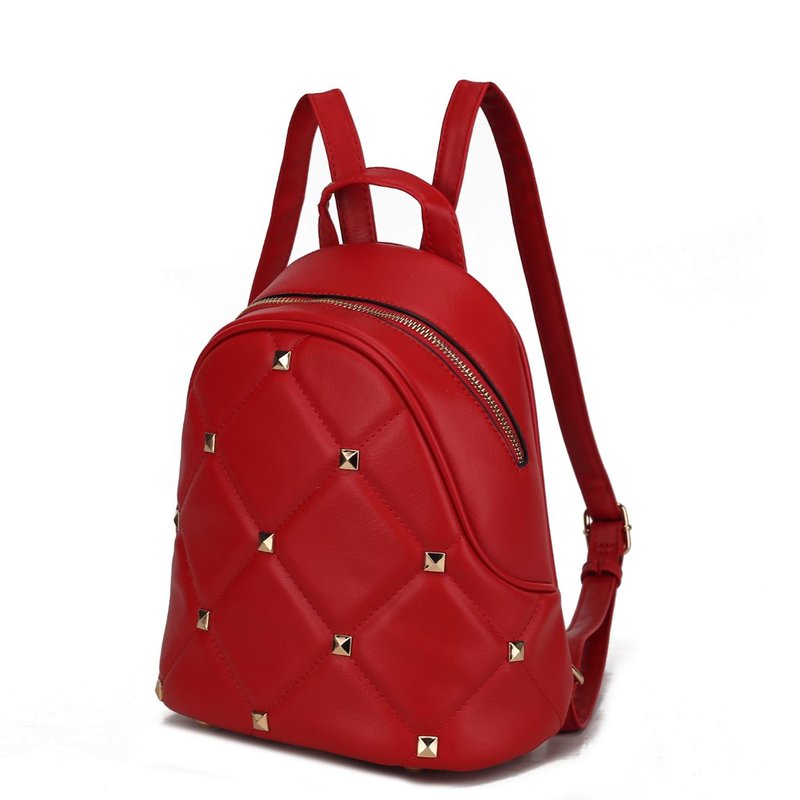 Mkf Collection By Mia K Hayden Quilted Vegan Leather With Studs Women's Backpack In Red