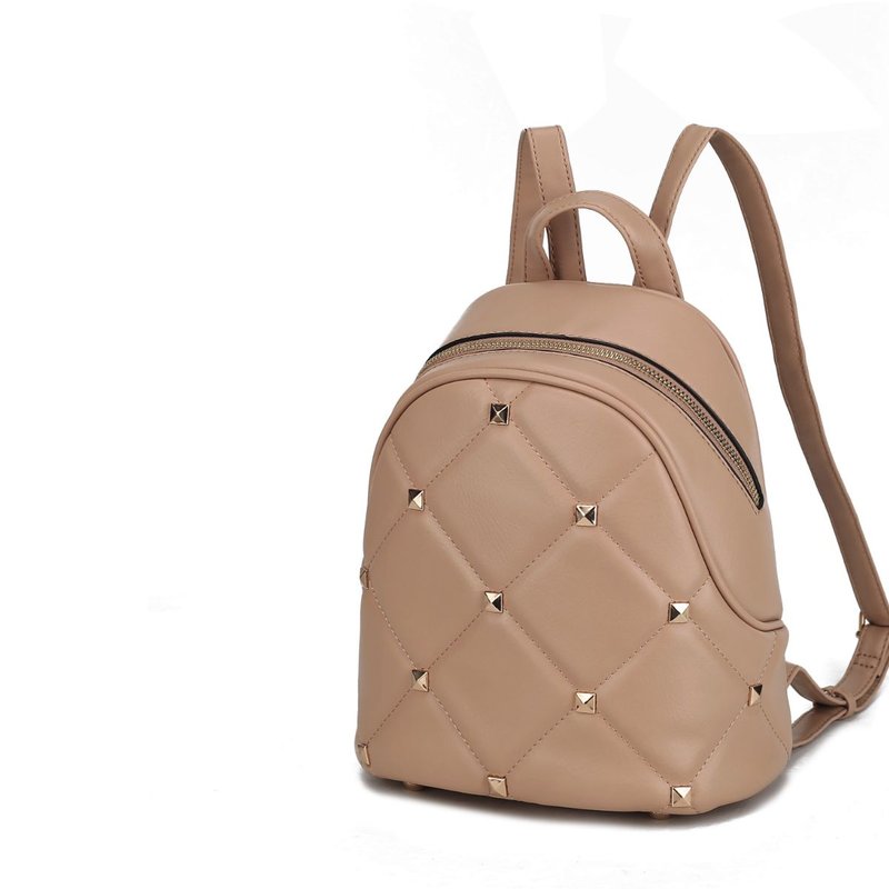 Mkf Collection By Mia K Hayden Quilted Vegan Leather With Studs Women's Backpack In Brown