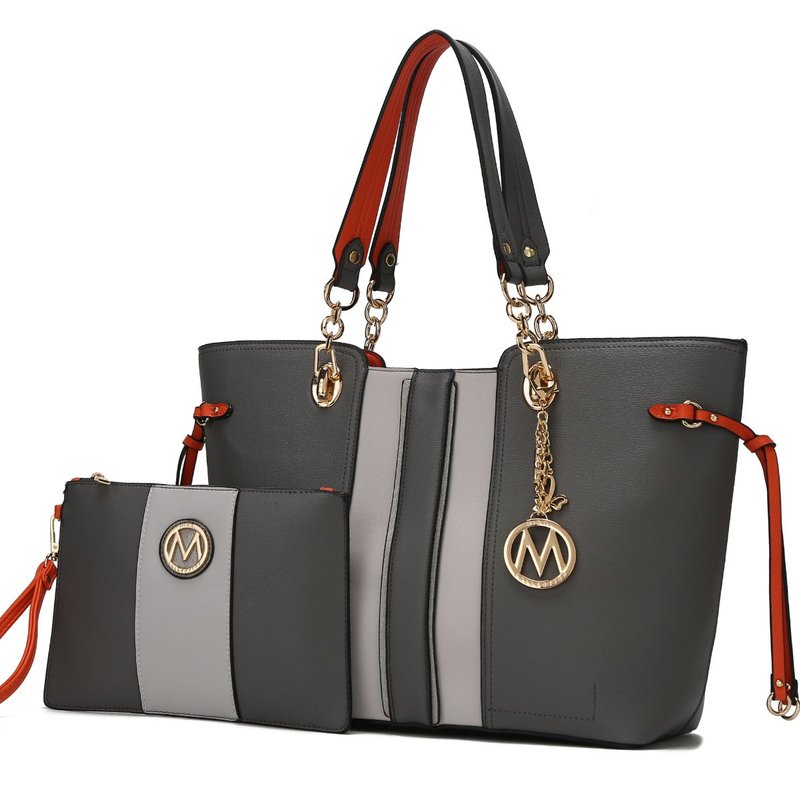 Mkf Collection By Mia K Holland Tote With Wristlet In Grey
