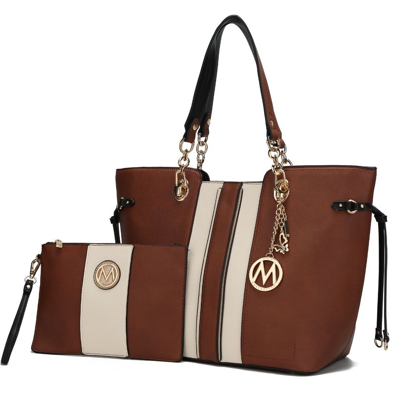 Mkf Collection By Mia K Holland Tote With Wristlet In Brown