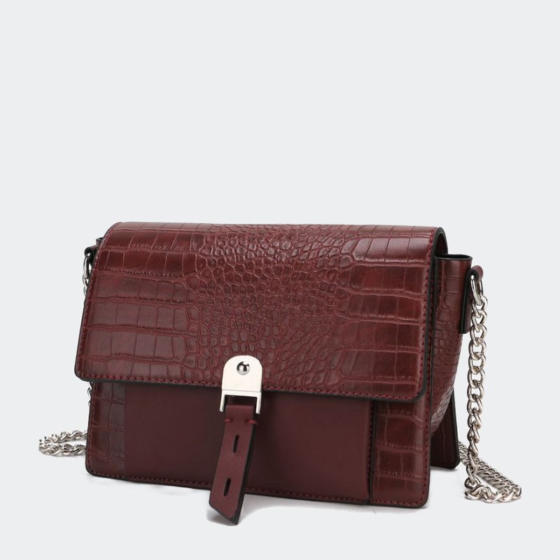 Mkf Collection By Mia K Hope Crocodile Embossed Vegan Leather Women's Shoulder Bag In Red
