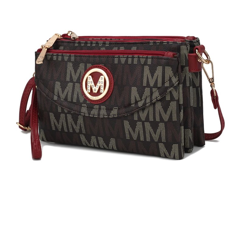 Mkf Collection By Mia K Ishani Five Compartments M Signature Crossbody Bag In Red