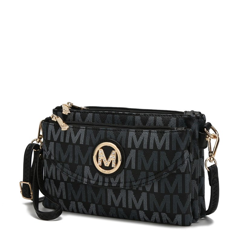 Mkf Collection By Mia K Ishani Five Compartments M Signature Crossbody Bag In Black