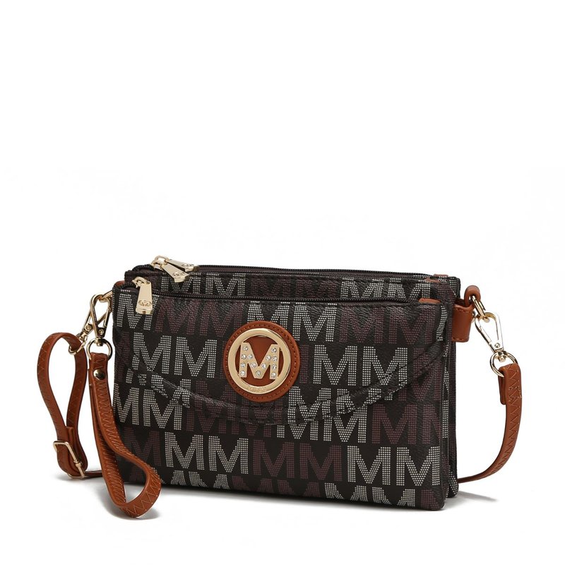 Mkf Collection By Mia K Ishani Five Compartments M Signature Crossbody Bag In Brown