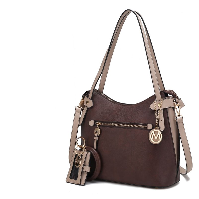 Mkf Collection By Mia K Jaseli Hobo With Wristlet Key Ring & Card Holder In Brown