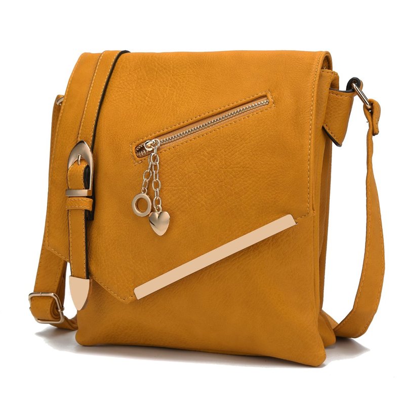 Mkf Collection By Mia K Jasmine Vegan Leather Women's Crossbody Bag In Yellow