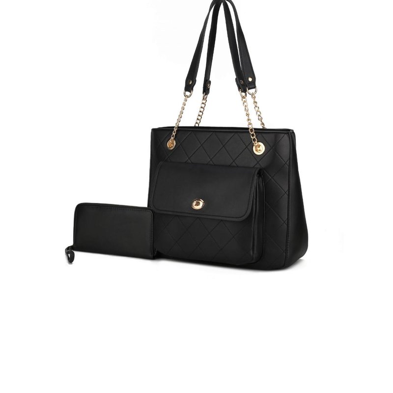 Shop Mkf Collection By Mia K Jenna Shoulder Bag And Wallet In Black