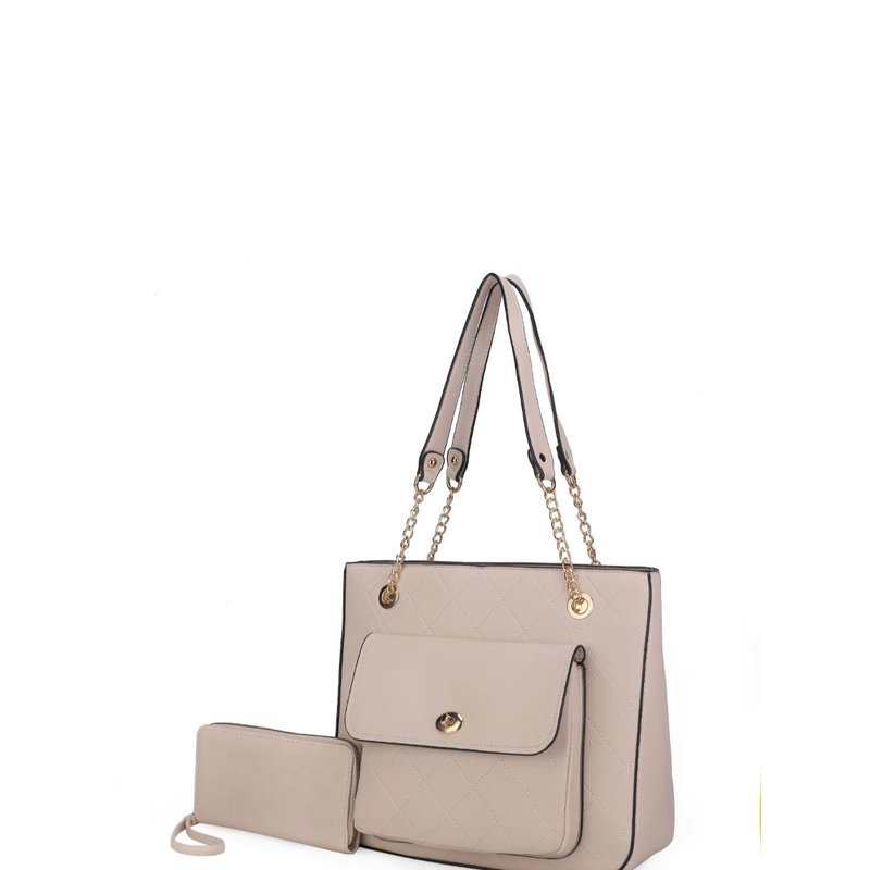 Shop Mkf Collection By Mia K Jenna Shoulder Bag And Wallet In White
