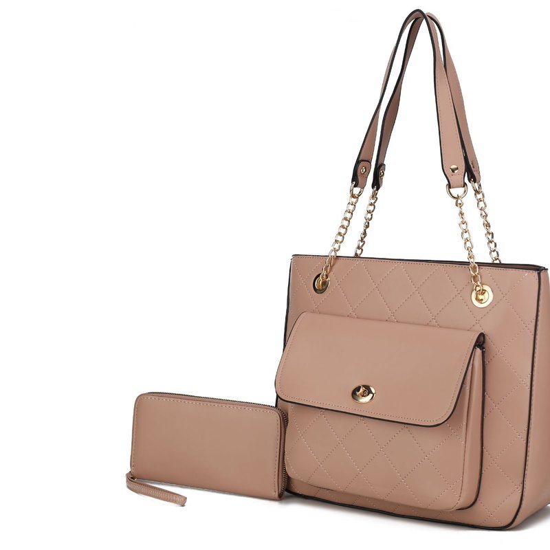 Mkf Collection By Mia K Jenna Shoulder Bag And Wallet In Brown
