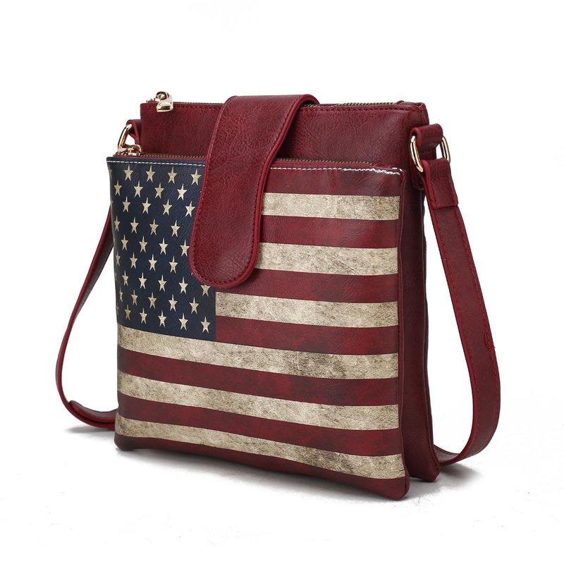 Shop Mkf Collection By Mia K Josephine Vegan Leather Women's Flag Crossbody Bag In Red