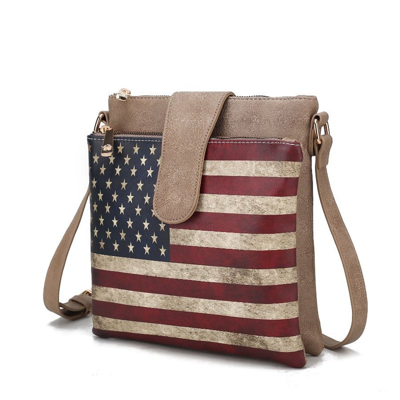 Mkf Collection By Mia K Josephine Vegan Leather Women's Flag Crossbody Bag In Brown