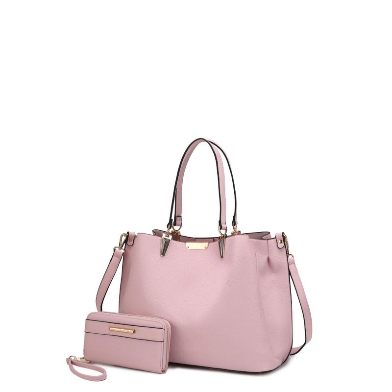 Shop Mkf Collection By Mia K Kane Satchel With Wallet In Pink