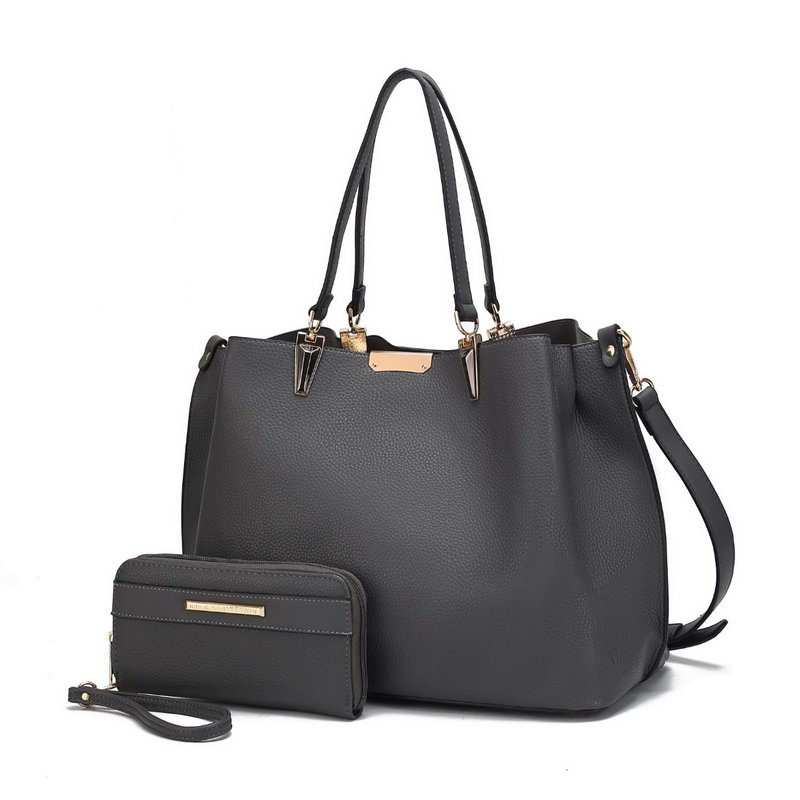 Mkf Collection By Mia K Kane Satchel With Wallet In Grey