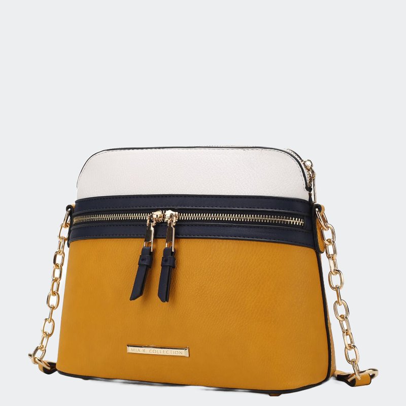 Mkf Collection By Mia K Karelyn Vegan Leather Crossbody Handbag In Yellow