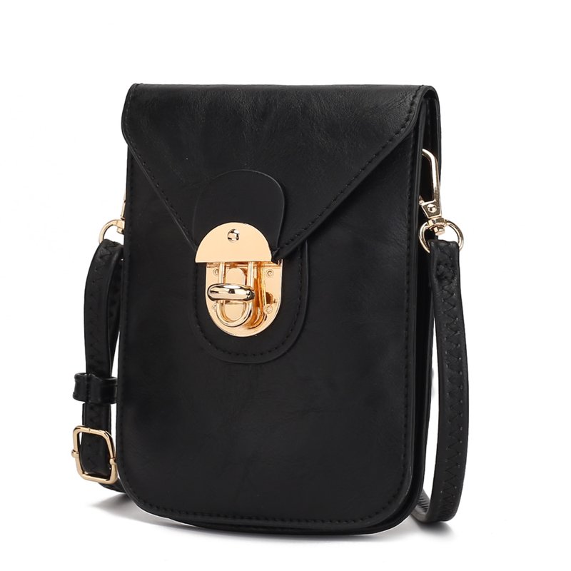 Mkf Collection By Mia K Kianna Vegan Leather Phone Crossbody Bag In Black
