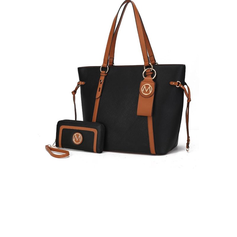 Shop Mkf Collection By Mia K Kioea Tote With Wallet & Detachable Key-ring Set In Black