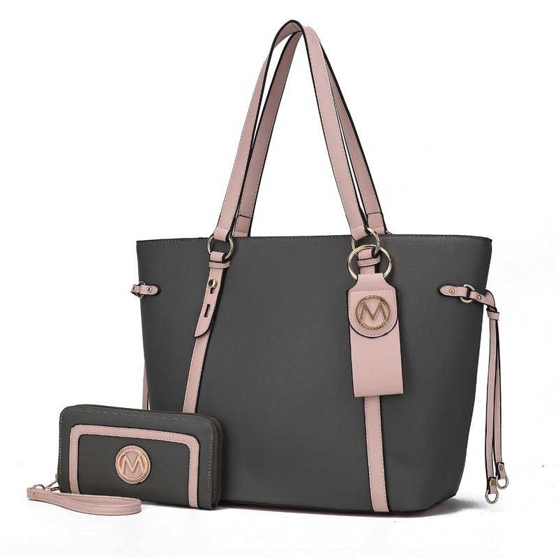 Mkf Collection By Mia K Kioea Tote With Wallet & Detachable Key-ring Set In Grey