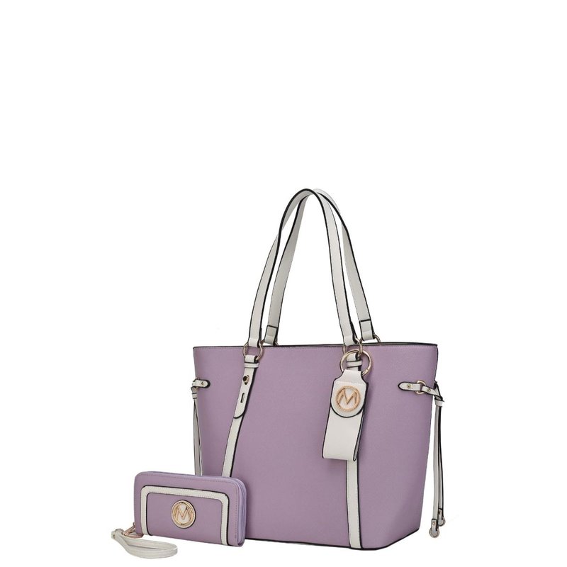 Shop Mkf Collection By Mia K Kioea Tote With Wallet & Detachable Key-ring Set In Purple
