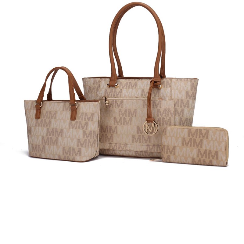 Mkf Collection By Mia K Lady Ii M Signature Tote & Wallet Set In Brown