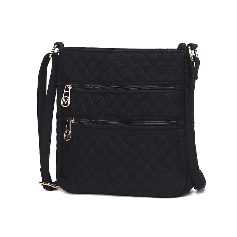 Shop Mkf Collection By Mia K Lainey Solid Quilted Cotton Women's Crossbody By Mia K In Black