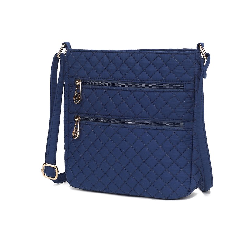 Shop Mkf Collection By Mia K Lainey Solid Quilted Cotton Women's Crossbody By Mia K In Blue