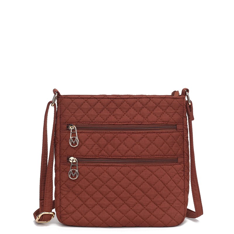 Shop Mkf Collection By Mia K Lainey Solid Quilted Cotton Women's Crossbody By Mia K In Brown