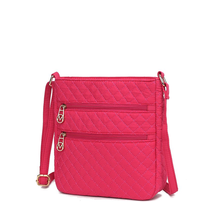 Shop Mkf Collection By Mia K Lainey Solid Quilted Cotton Women's Crossbody By Mia K In Pink