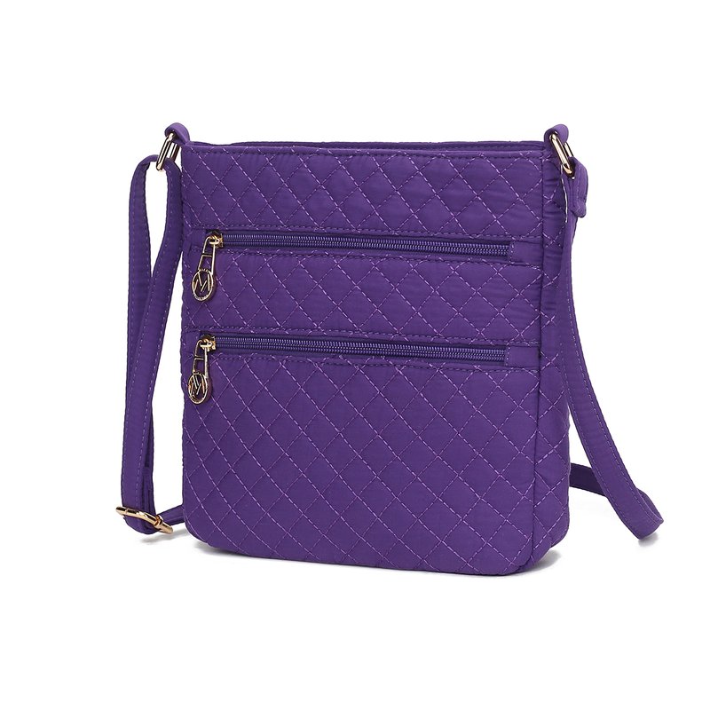 Shop Mkf Collection By Mia K Lainey Solid Quilted Cotton Women's Crossbody By Mia K In Purple