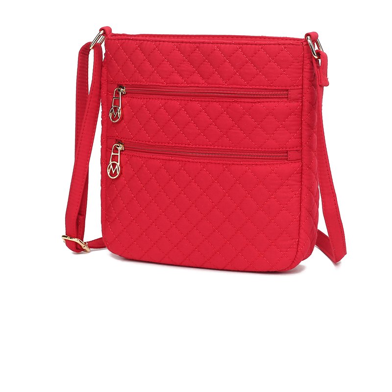 Shop Mkf Collection By Mia K Lainey Solid Quilted Cotton Women's Crossbody By Mia K In Red
