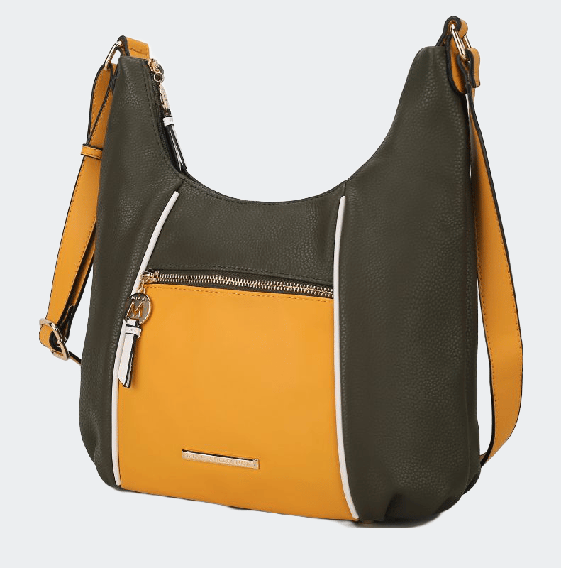 Mkf Collection By Mia K Lavinia Color-block Vegan Leather Women's Shoulder Bag In Yellow