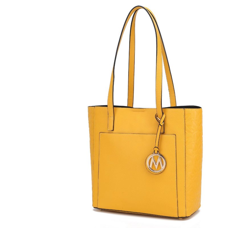 Mkf Collection By Mia K Lea Tote Vegan Leather Handbag In Yellow