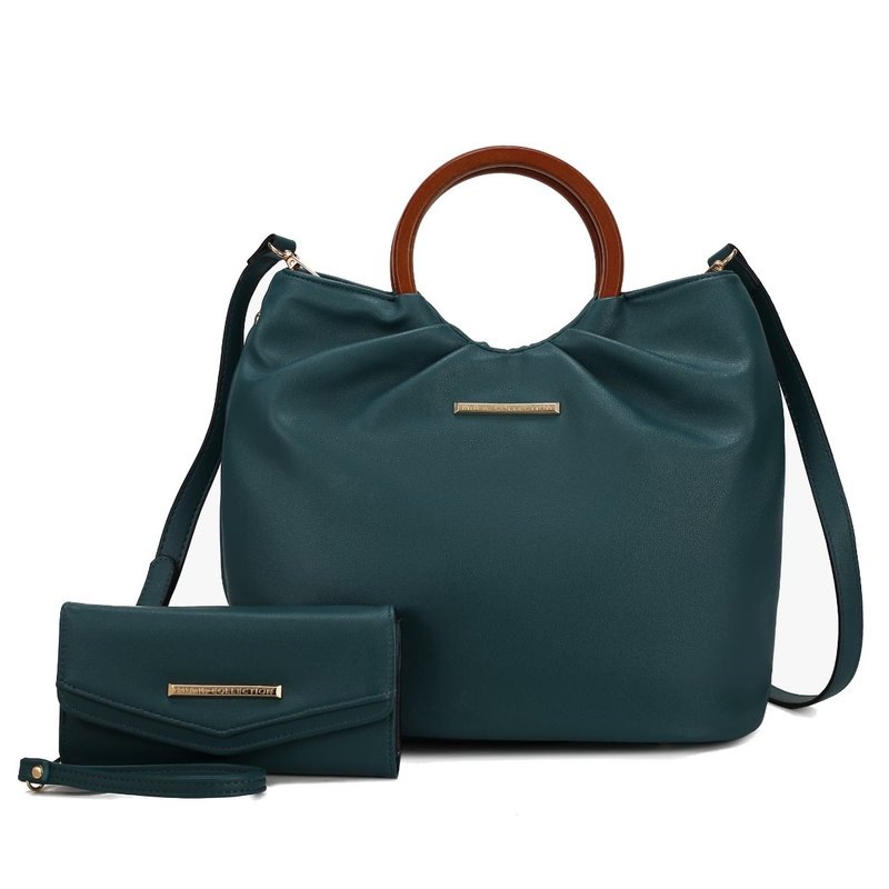 Mkf Collection By Mia K Leilani Vegan Leather Tote Bag With Wallet In Green