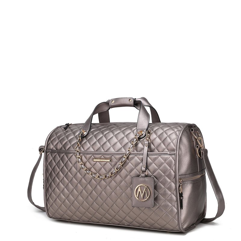 Mkf Collection By Mia K Lexie Vegan Leather Women's Duffle Bag In Grey