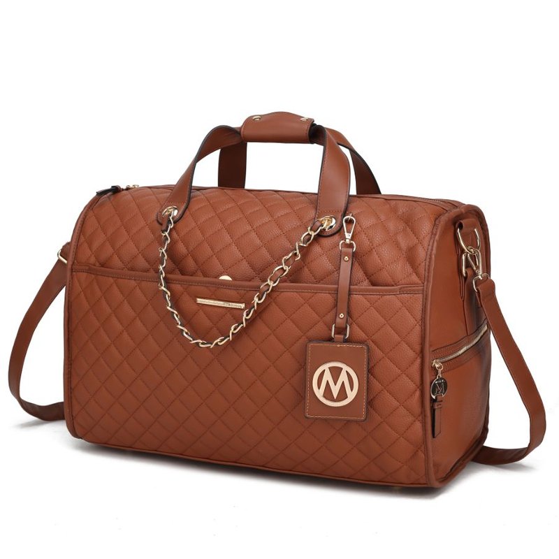Mkf Collection By Mia K Lexie Vegan Leather Women's Duffle Bag In Brown