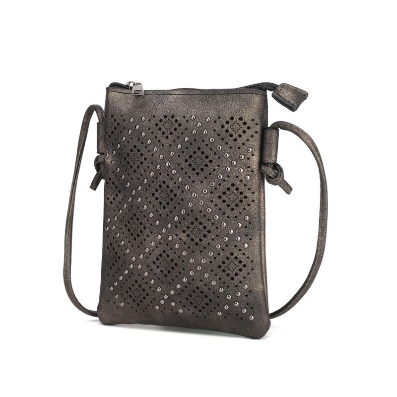 Mkf Collection By Mia K Leysha Vegan Leather Crossbody Handbag In Grey