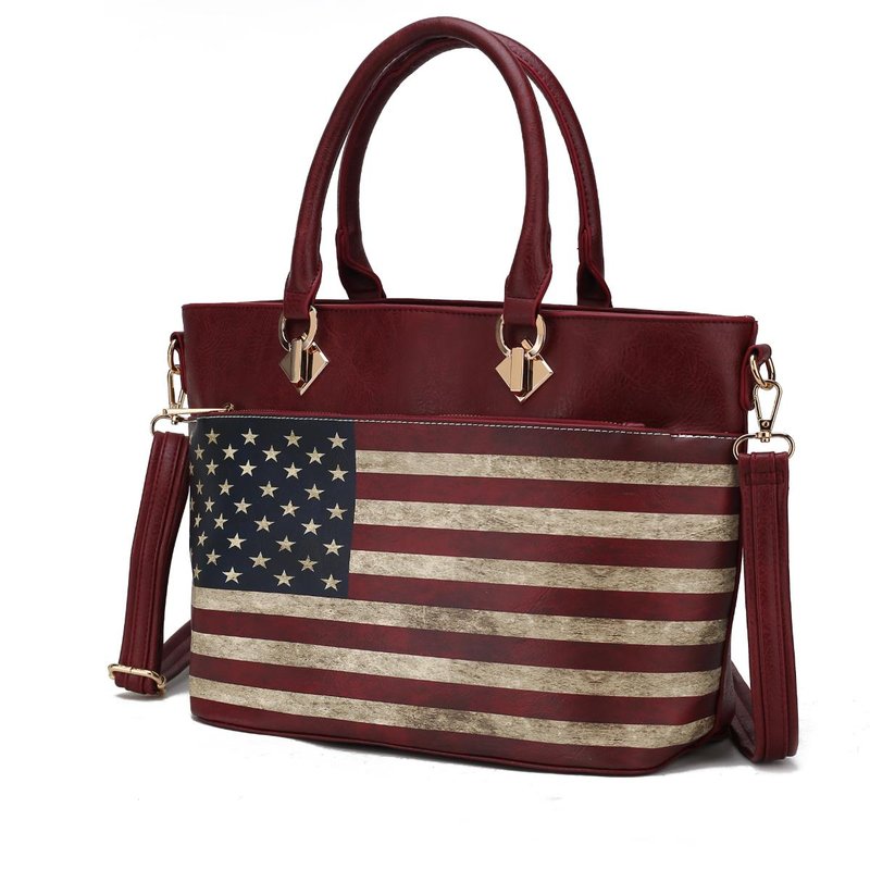 Shop Mkf Collection By Mia K Lilian Vegan Leather Women's Flag Tote Bag In Red