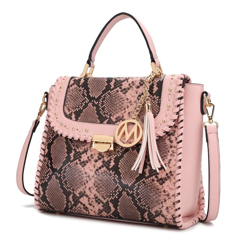 Mkf Collection By Mia K Lilli Vegan Leather Satchel Handbag In Pink