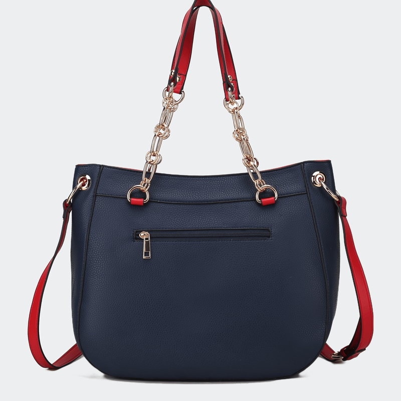 Shop Mkf Collection By Mia K Lina Vegan Leather Women's Shoulder Bag In Blue