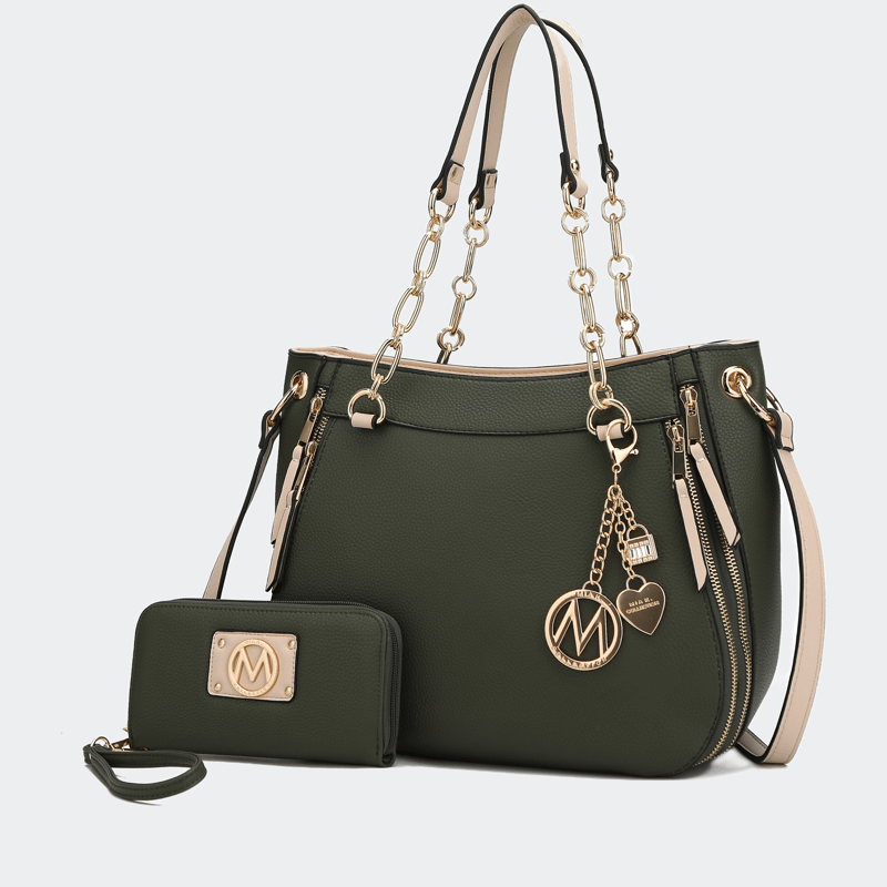 Mkf Collection By Mia K Lina Vegan Leather Women's Shoulder Bag In Green
