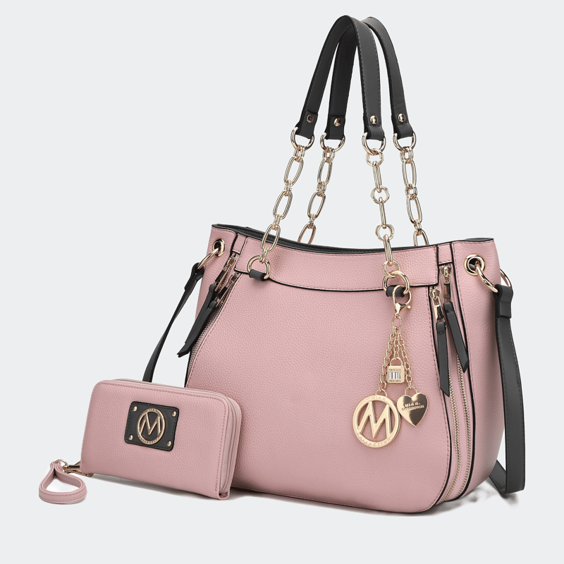 Mkf Collection By Mia K Lina Vegan Leather Women's Shoulder Bag In Pink