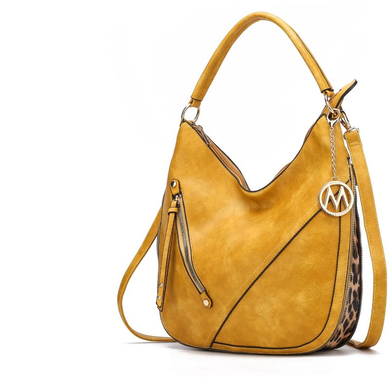Mkf Collection By Mia K Lisanna Vegan Leather Hobo Handbag In Yellow