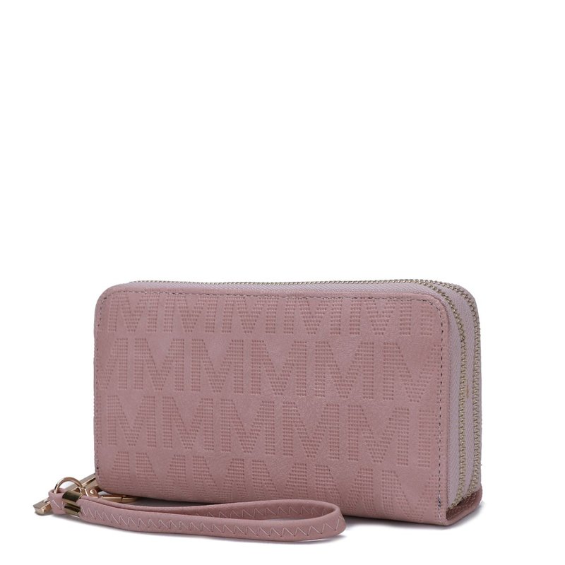 Mkf Collection By Mia K Lisbette Embossed M Signature Wallet In Pink
