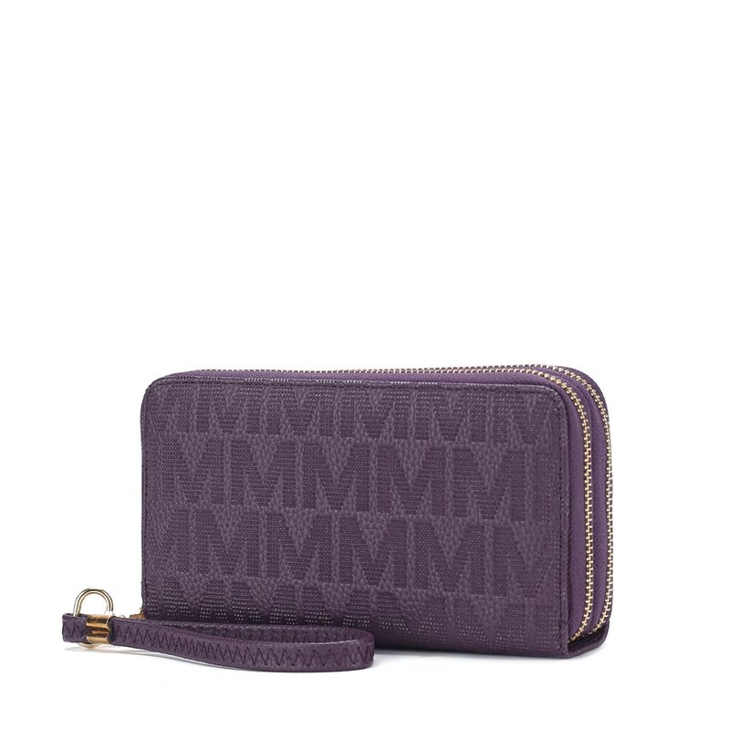 Mkf Collection By Mia K Lisbette Embossed M Signature Wallet In Purple