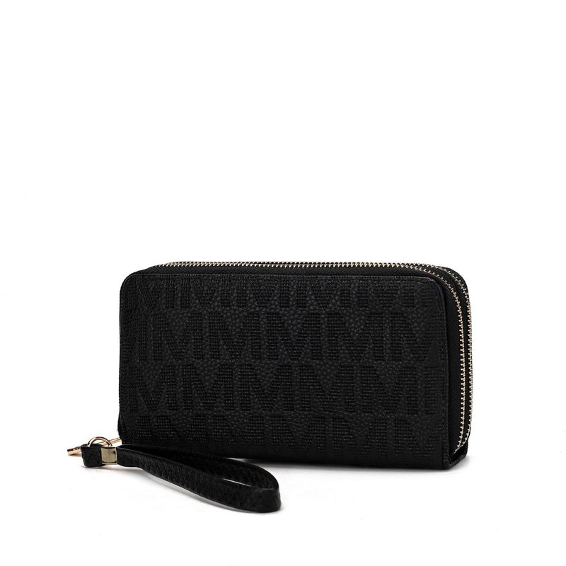 Mkf Collection By Mia K Lisbette Embossed M Signature Wallet In Black
