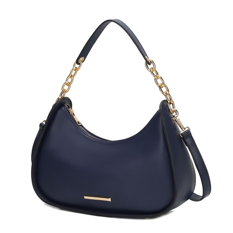 Mkf Collection By Mia K Lottie Vegan Leather Women's Shoulder Handbag In Blue