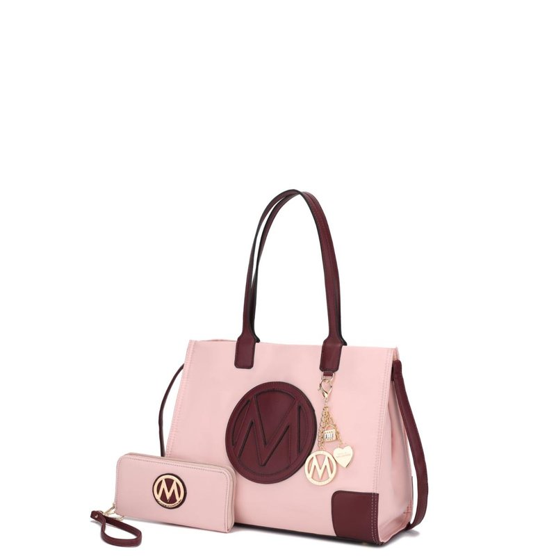 Shop Mkf Collection By Mia K Louise Tote And Wallet Set Handbag In Pink