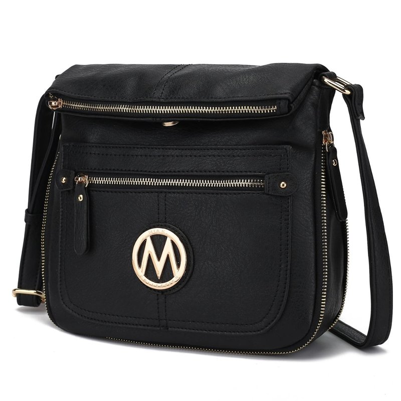Mkf Collection By Mia K Luciana Vegan Leather Crossbody Handbag In Black