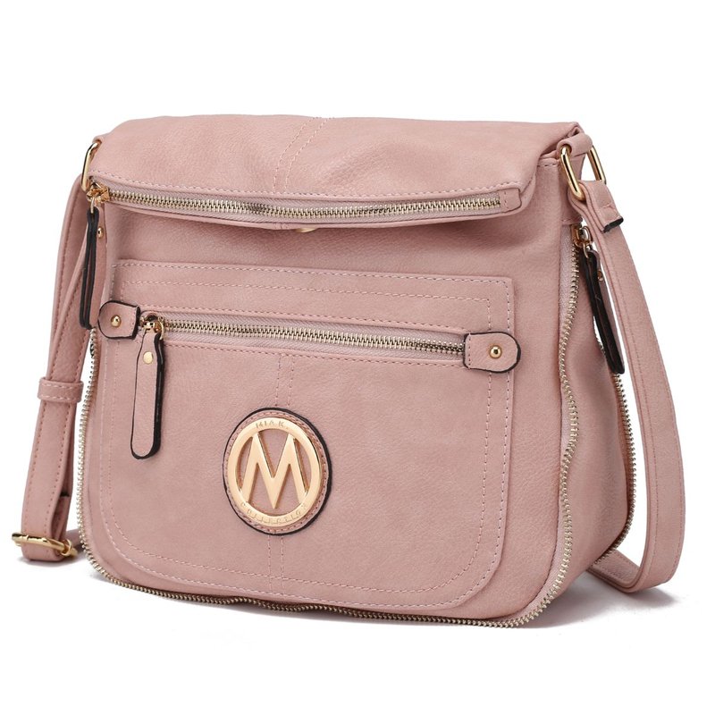 Mkf Collection By Mia K Luciana Vegan Leather Crossbody Handbag In Pink